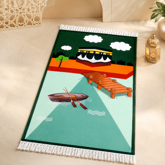 Children's Prayer Rug Green